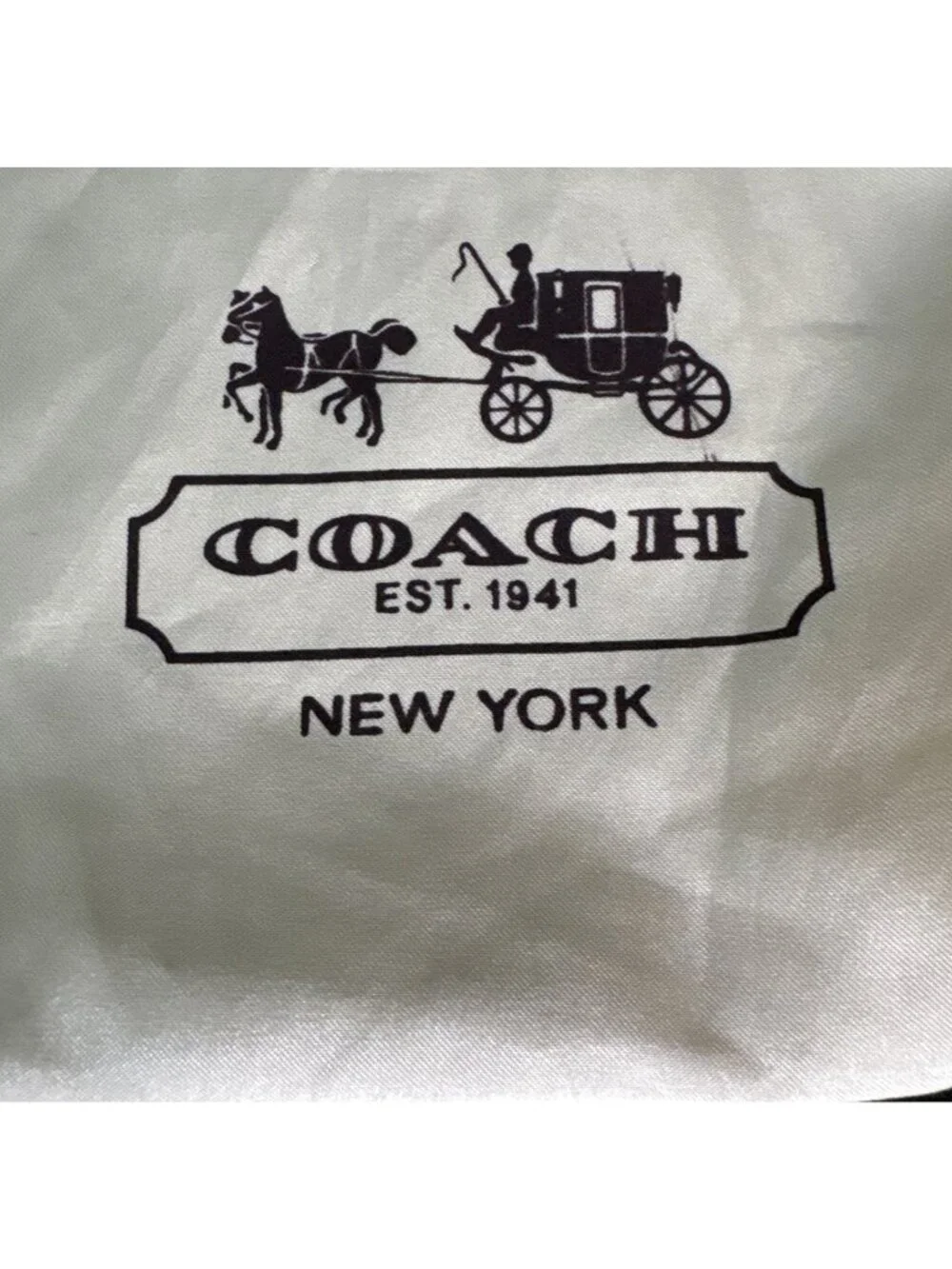 Coach Satin Dust Bag Drawstring Cream Ivory Storage Handbag Protection 19